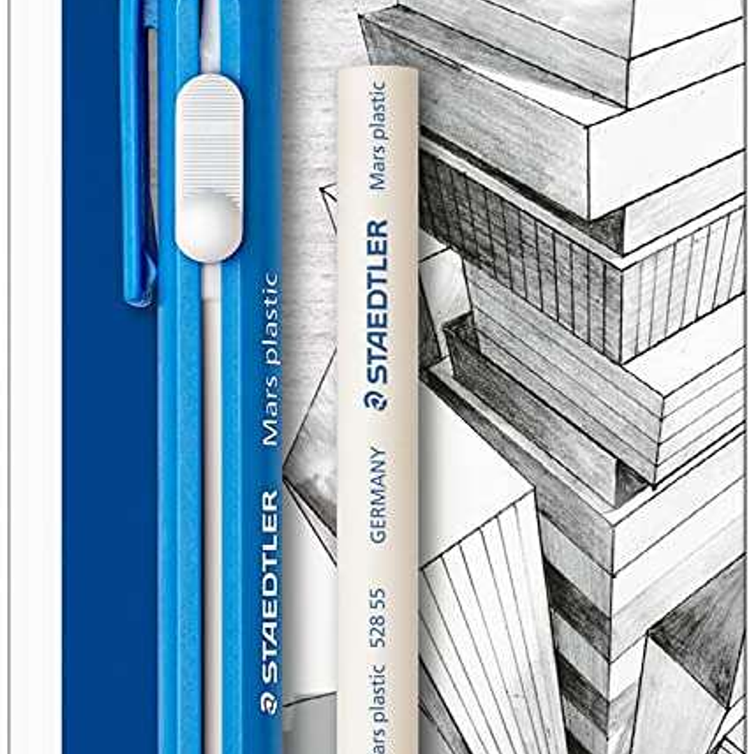 Staedtler Mars Plastic 528 50 Pack de 1 Portagomas en Forma de Lapiz + 1 Goma de Repuesto - Con Cursor para Deslizar la Goma - Sin Ftalatos ni Latex 1