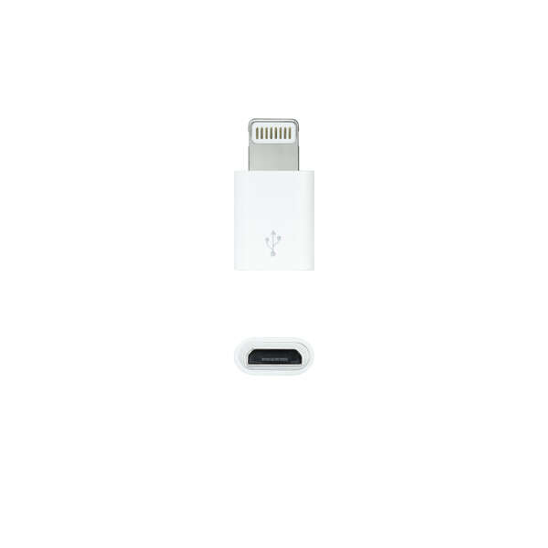 Nanocable Adaptador Lightning a Micro USB - Lightning/M-Micro B/H - Color Blanco 1