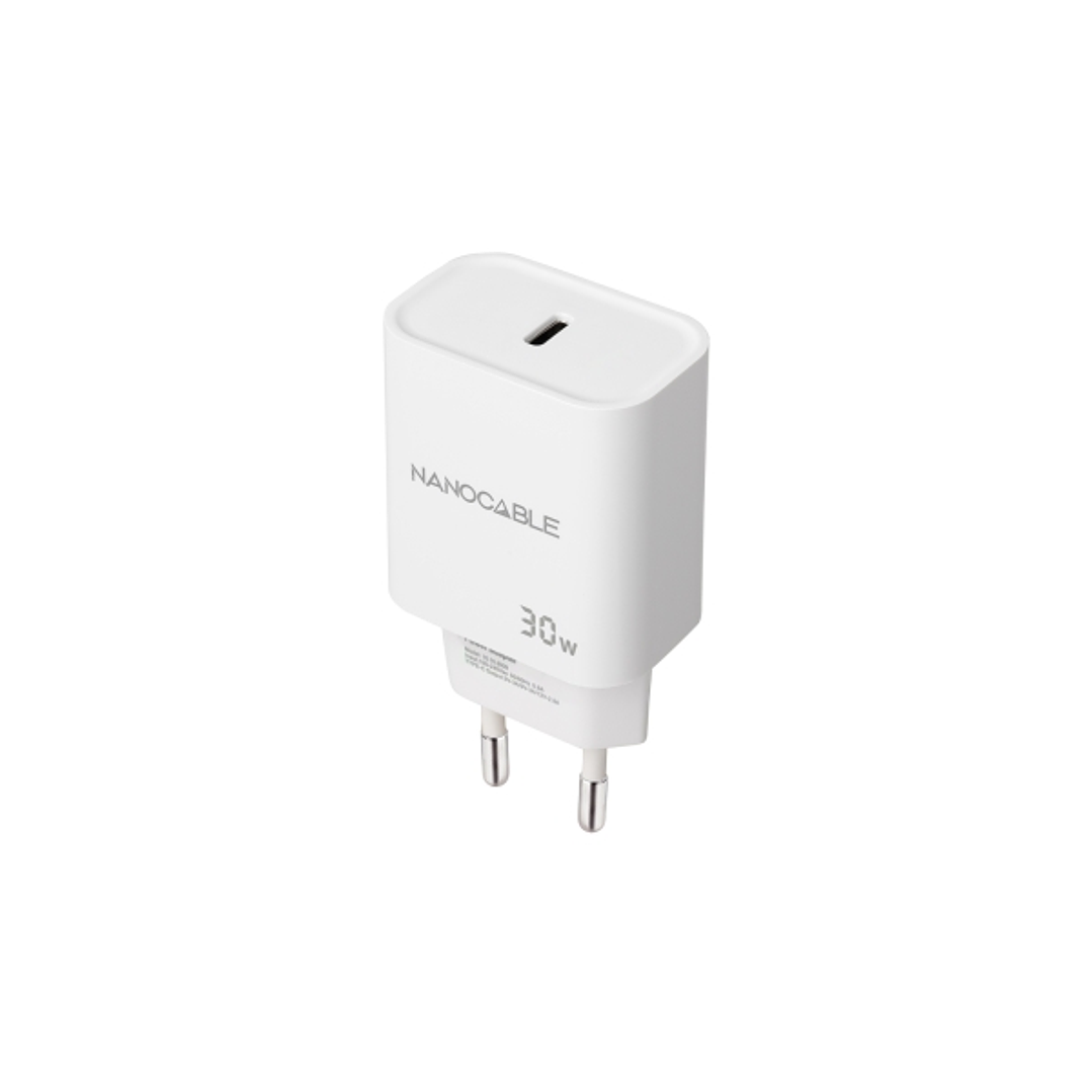 Nanocable Cargador de Pared USB-C/PD 30W - Color Blanco 1