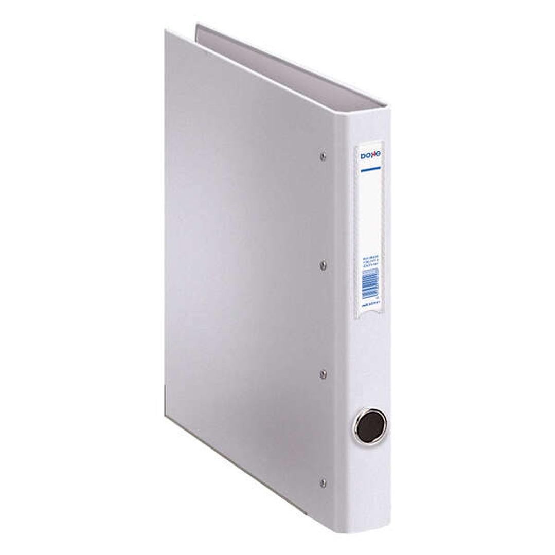 Dohe Carpeta de 4 Anillas Mixtas 25mm Folio - Medidas 285x350x45mm - Ollao y Tarjetero en Lomo - Carton Forrado con Polipropileno - Color Blanco 1