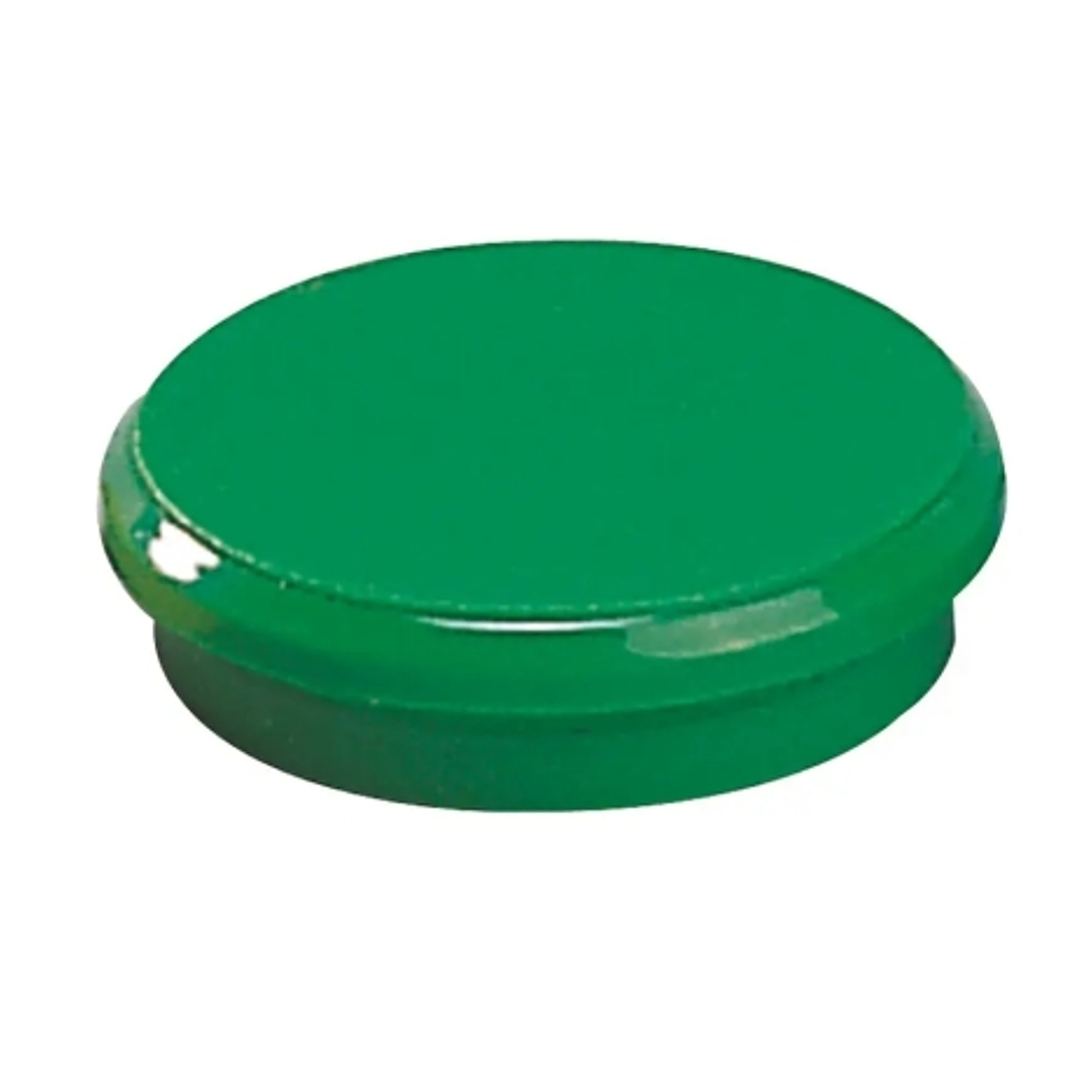 Dahle 95524 Pack de 10 Imanes para Pizarra Blanca - Diametro de 24mm - Color Verde 1