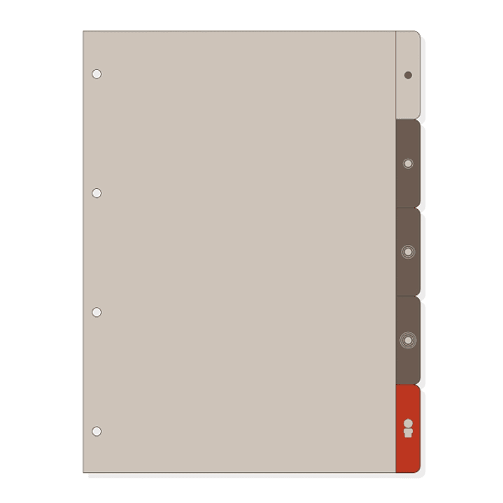 Finocam R4063 Separadores Laterales para Agendas Open - 6 Solapas - Formato A4 - 220x2x297mm - PVC - Color Marron 1