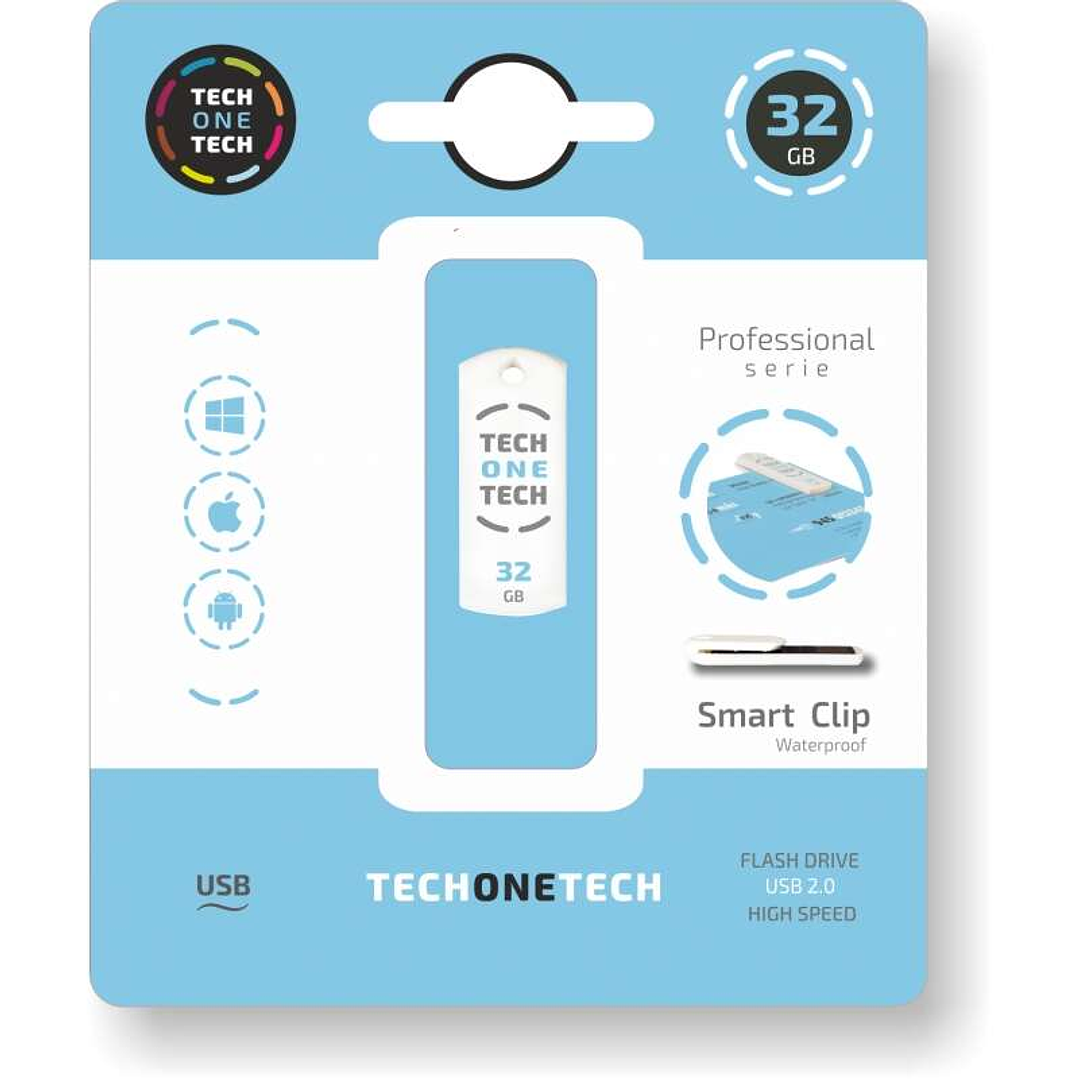 TechOneTech Pro Smart Clip Memoria USB 2.0 32GB (Pendrive) 1