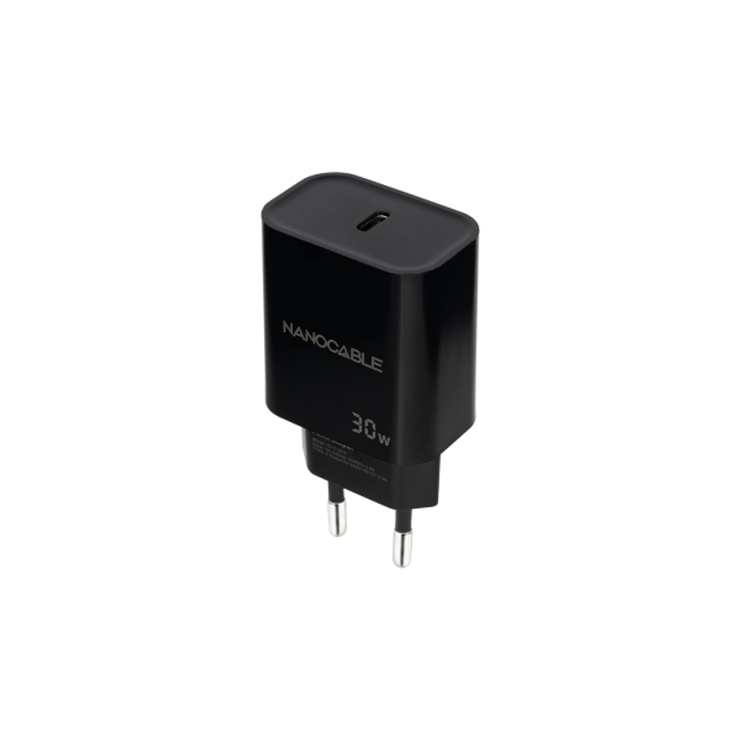 Nanocable Cargador de Pared USB-C/PD 30W - Color Negro 1
