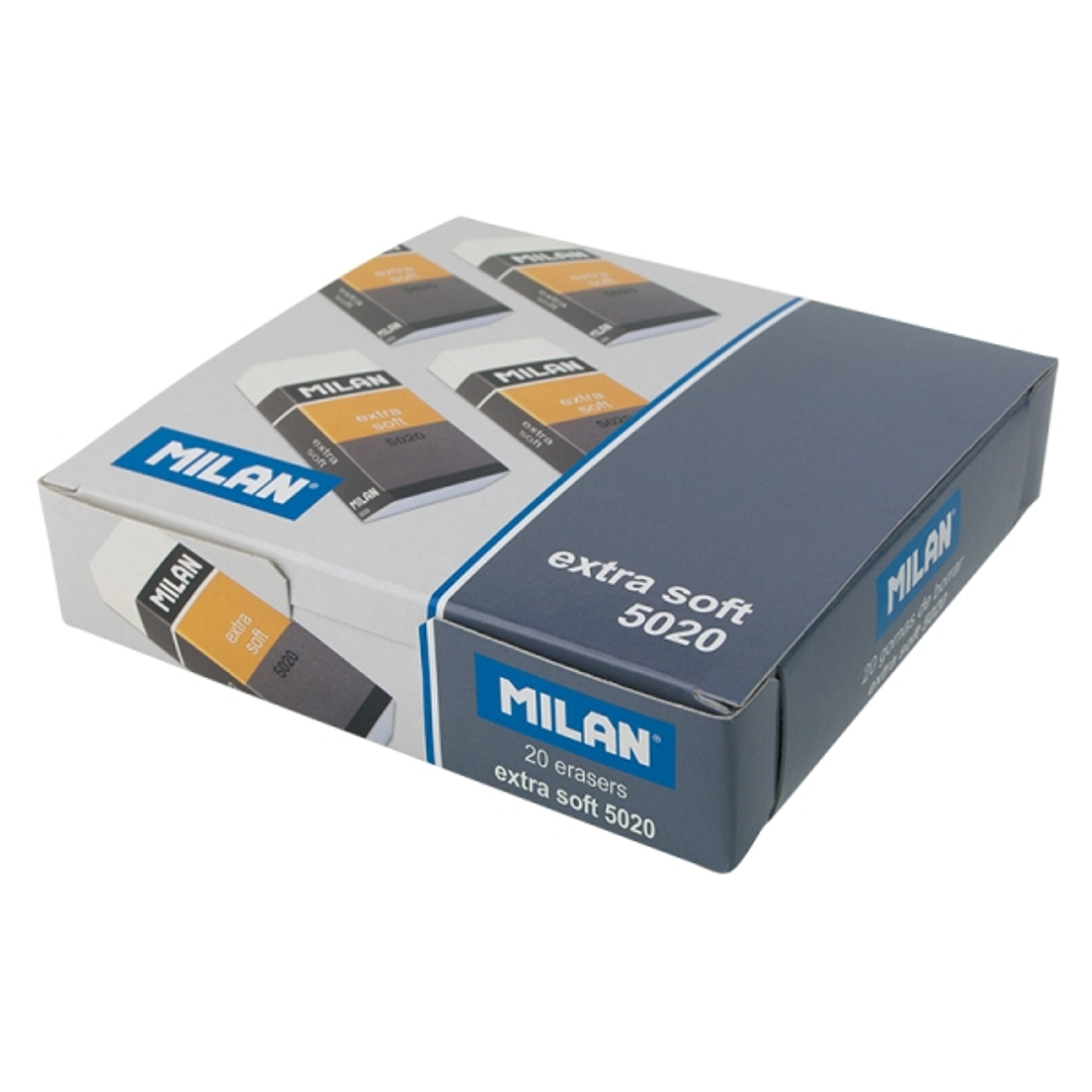 Milan Soft 5020 Gomas de Borrar para Bellas Artes - Envueltas Individualmente - Color Blanco 1