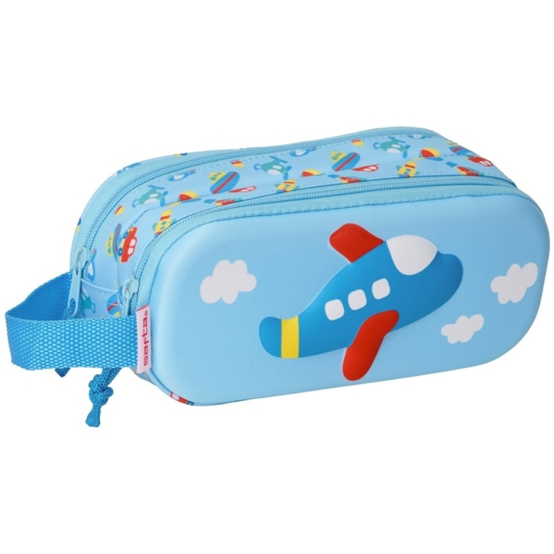 Safta Avion Portatodo - Cremallera - Asa Lateral - Color Azul Claro 1