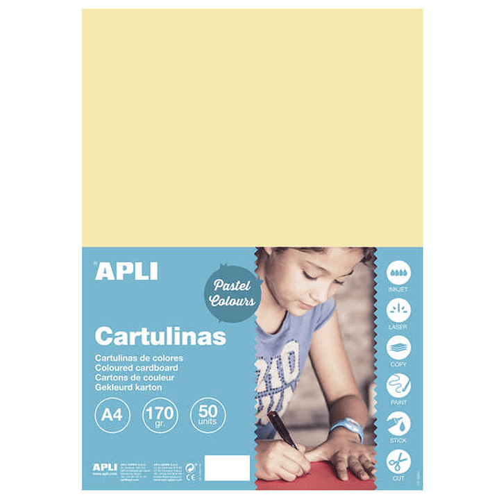 Apli Cartulina Vainilla A4 170g 50 Hojas 1