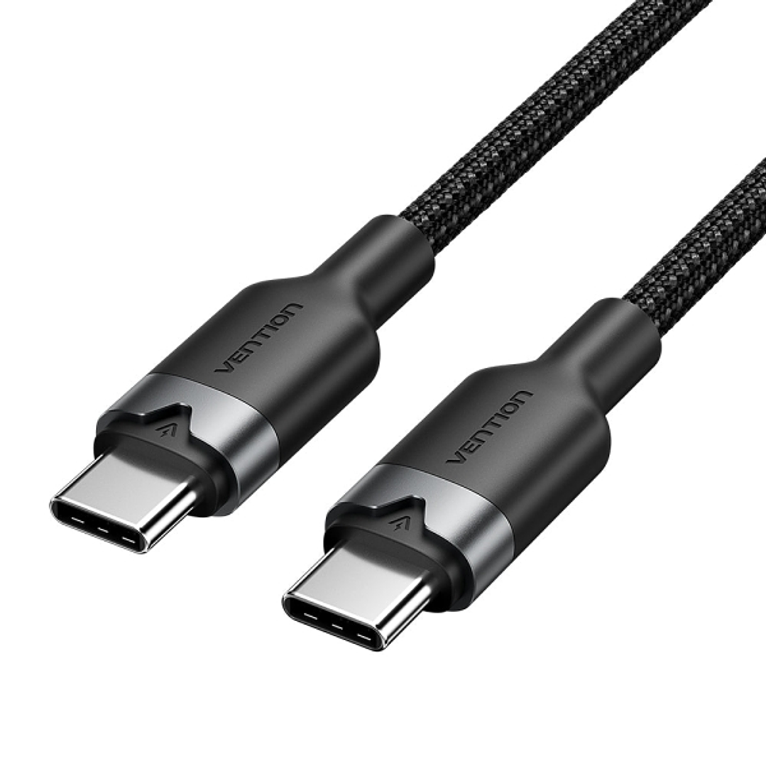 Vention Cable USB-C a USB-C 3A 60W - 1m - Trenzado - Color Negro 1