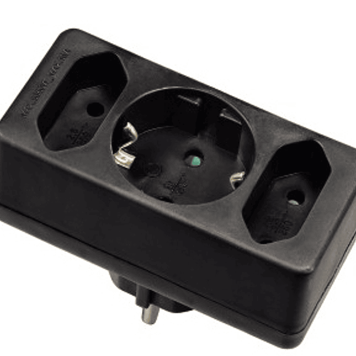 Hama Regleta de Pared con 3 Tomas - 1x Schuko - 2x Tipo C - Color Negro 1