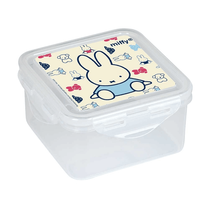 Safta Miffy Buddy Fiambrera de 1.27L - PVC sin BPA - Cierre Hermetico a Presion - 130x130x75mm - Color Transparente 1