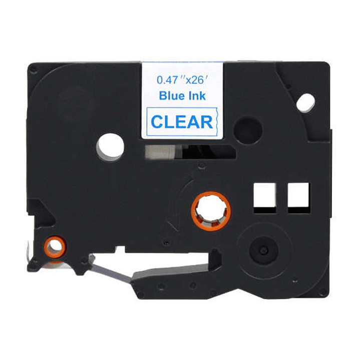 Brother TZe133 Cinta Laminada Generica de Etiquetas - Texto azul sobre fondo transparente - Ancho 12mm x 8 metros 1