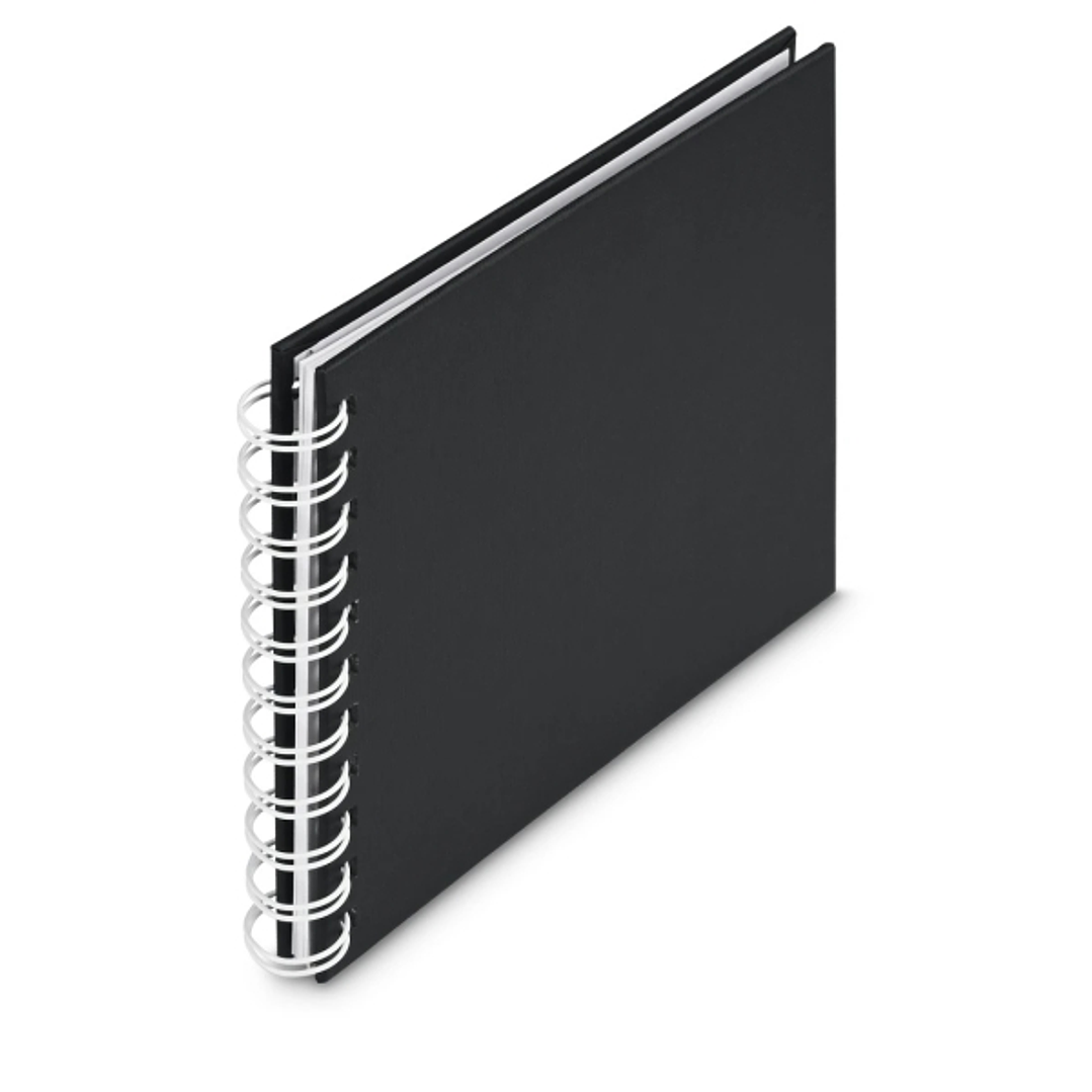 Hama Fine Art Album de Fotos con Espiral - 30 Paginas Blancas - Tapa de Papel con Textura - 18.5x15cm - Color Negro 1