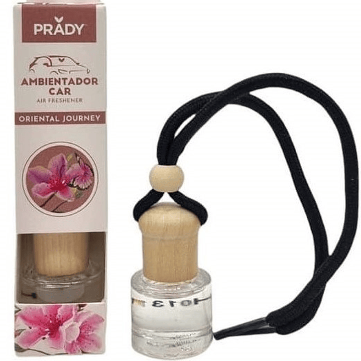 Prady Ambientador Coche Oriental Journey - Frasco de Cristal 6 ml y Cuerda para Espejo Retrovisor 1