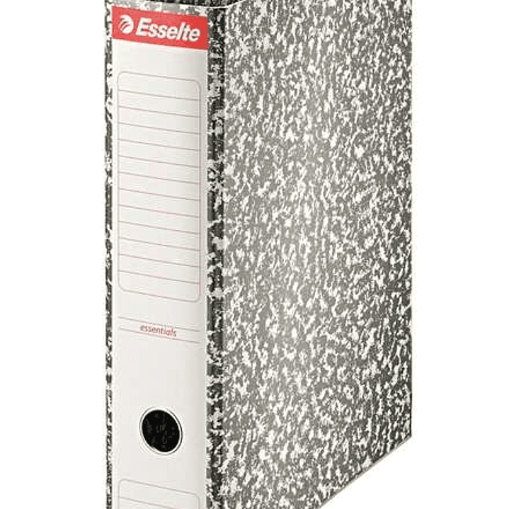 Esselte Archivador de Palanca Formato Folio - Lomo 75mm - Ollao y Cantoneras Metalicas - Capacidad para 500 Hojas - Forrado de Papel jaspeado - Color  1