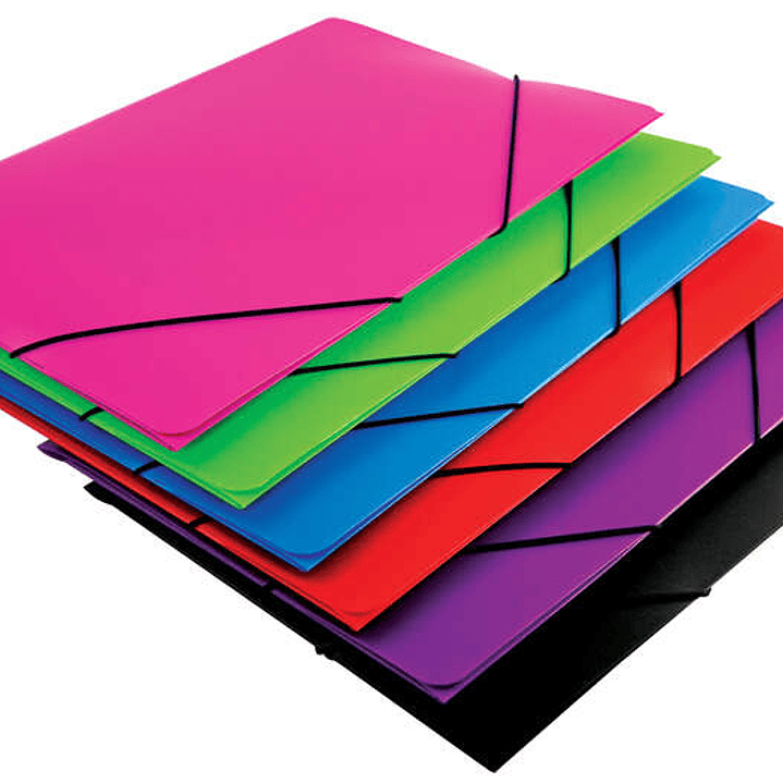 Mariola Carpeta de Polipropileno con Solapas 450 Micras - Formato Folio - Medidas 34x25cm - Cierre con Goma Elastica - Colores Surtidos 1