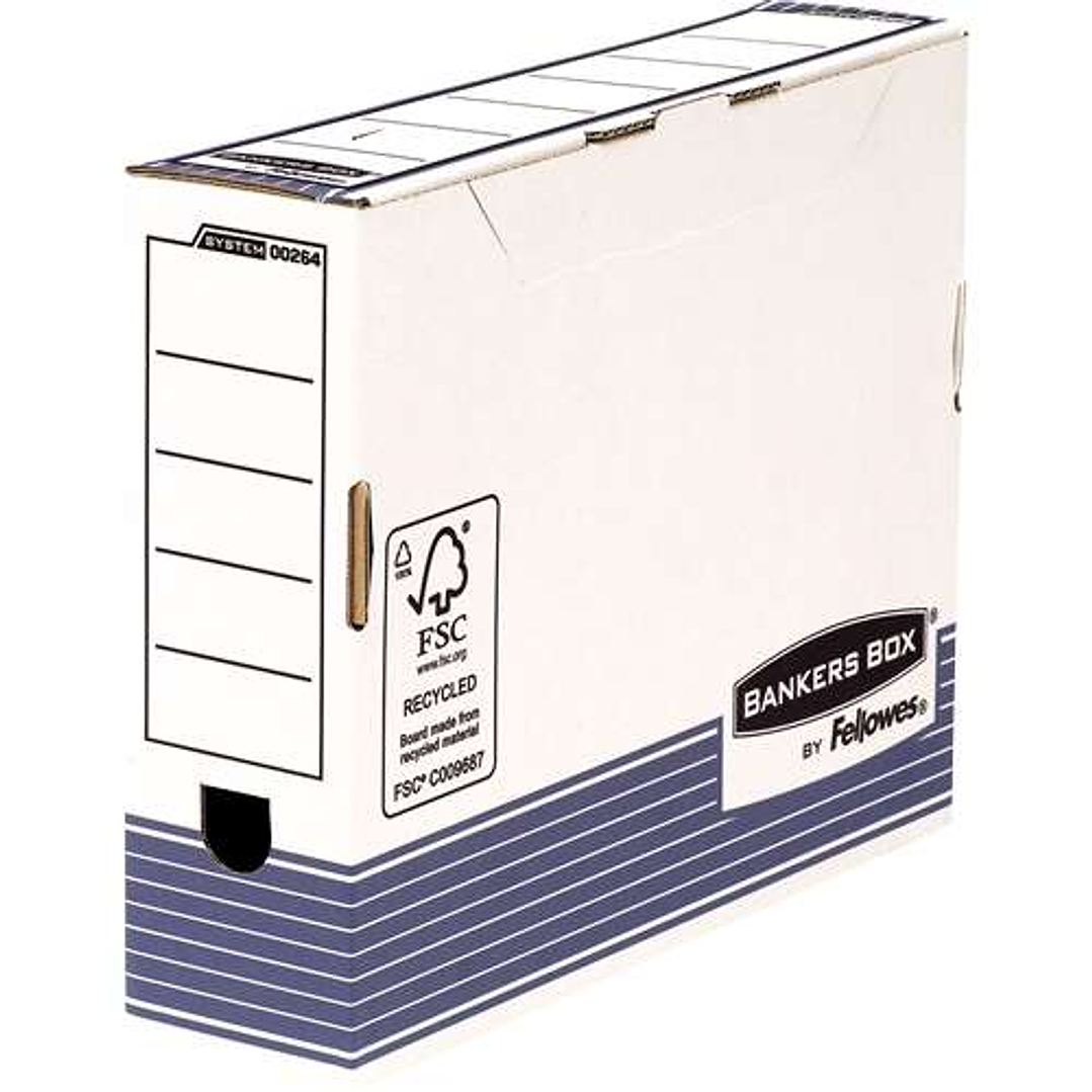 Fellowes Bankers Box Caja de Archivo Definitivo 80mm A4 - Montaje Automatico Fastfold - Carton Reciclado Certificacion FSC 1
