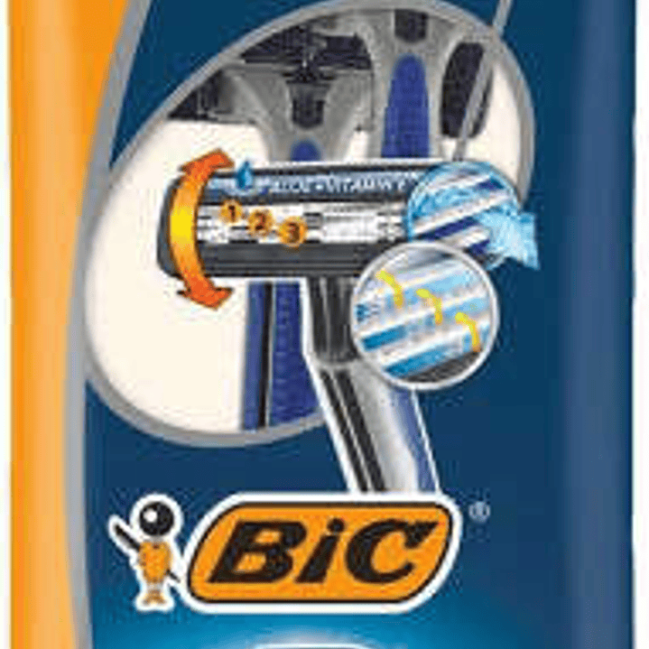 Bic Flex 3 Pack de 2 Maquinillas de Afeitar Desechables de 3 Hojas - Cabezal Pivotante - Tira Lubricante con Aloe Vera 1