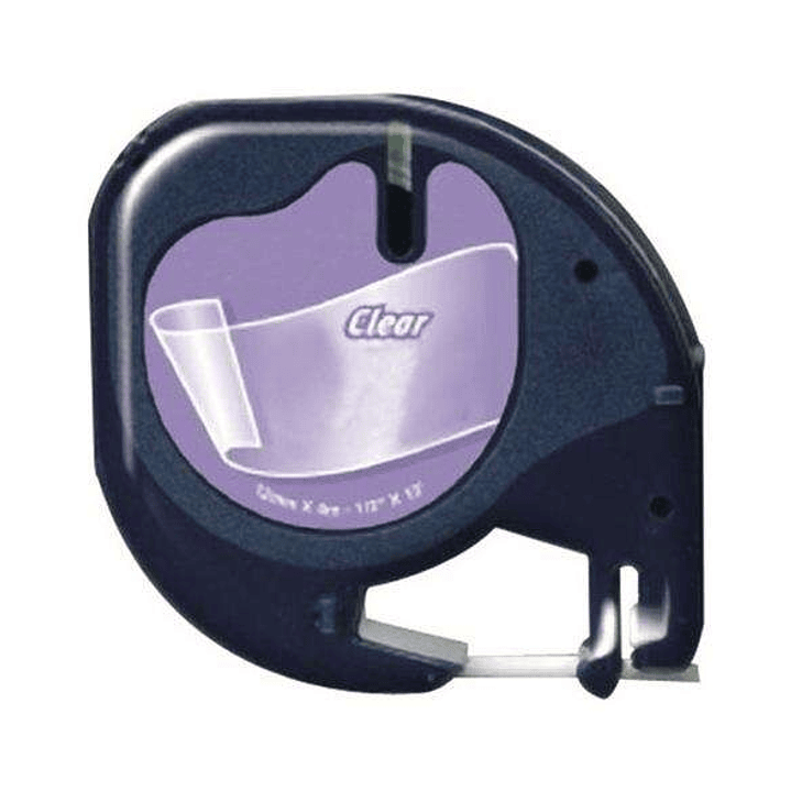 Dymo LetraTag S0721530 Cinta de Etiquetas Generica para Rotuladora - Texto negro sobre fondo transparente - Ancho 12mm x 4 metros (12267) 1