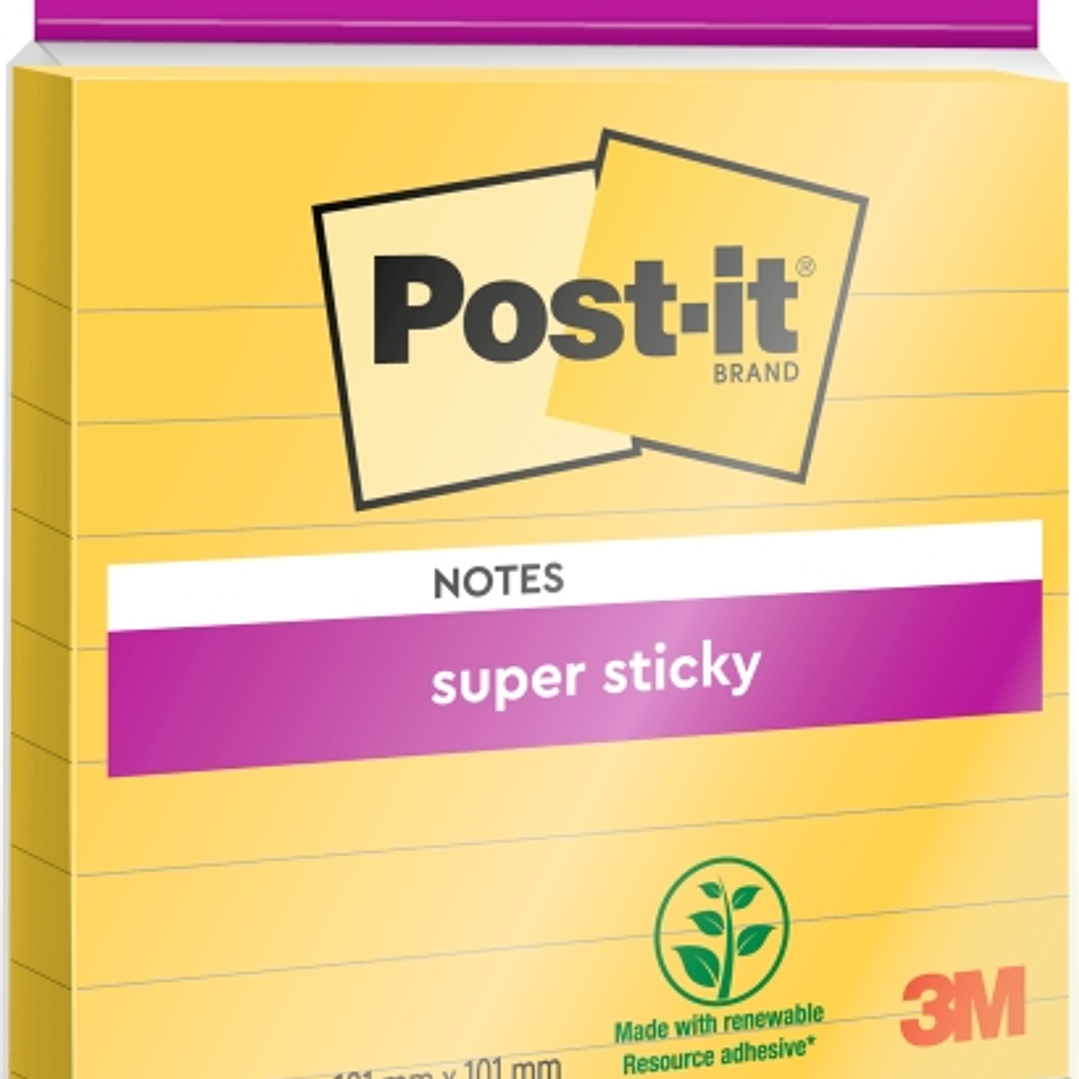 Post-It Super Sticky Bloc de 45 Notas Adhesivas Reposicionables - Forma Cuadrada - 101x101mm - Color Amarillo 1