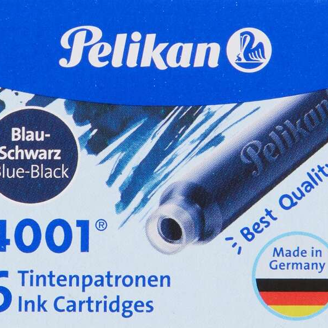 Pelikan Caja de 6 Cartuchos 4001 TP/6 - Tinta de Alta Calidad - Compatible con Plumas Estilograficas - Color Azul/Negro 1