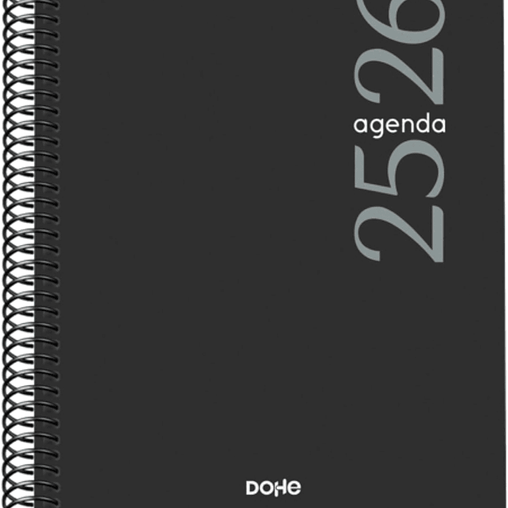 Dohe Esencial Agenda Escolar 25/26 Espiral A5 - Semana Vista - Papel 70g/m2 - Cubierta en Polipropileno - Color Negro 1