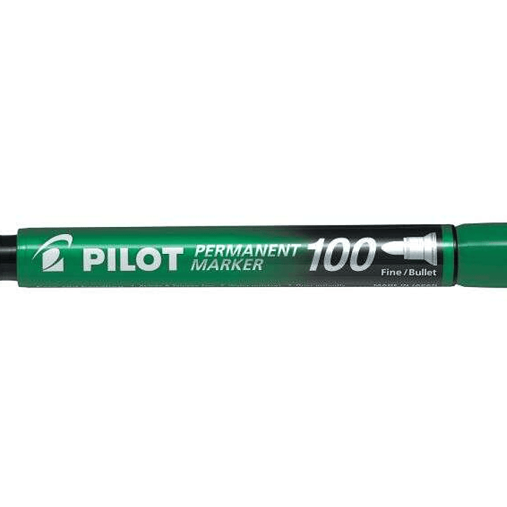 Pilot Rotulador Permanente 100 - Punta Fina de Bala 4,5mm - Trazo 1mm - Color Verde 1