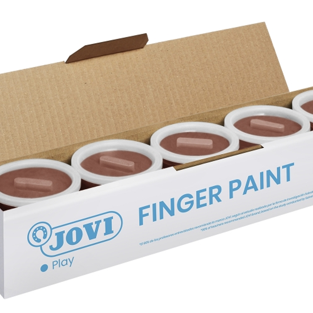 Jovi Bote de Pintura de Dedos - 125ml Pintura de Dedos - Ingredientes Naturales - Mezclables - Textura Gelatinosa - Lavable - Color Marrón 1