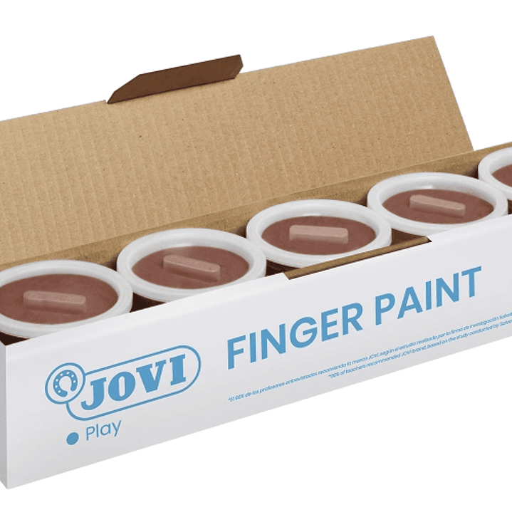 Jovi Bote de Pintura de Dedos - 125ml Pintura de Dedos - Ingredientes Naturales - Mezclables - Textura Gelatinosa - Lavable - Color Marrón 1