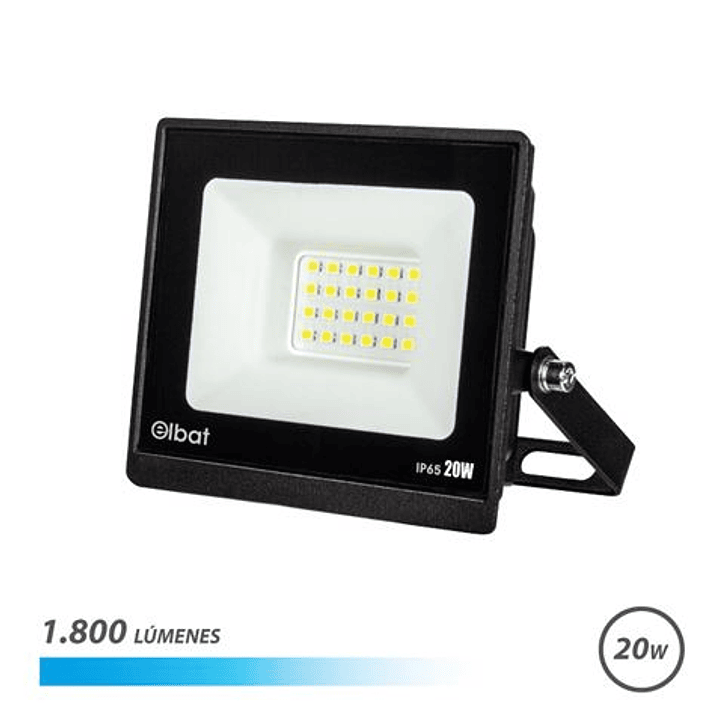 Elbat Foco LED Serie Super Slim 20W - 1800 Lumenes - 6500K Luz Fria - IP65 Para Uso en Exterior 1