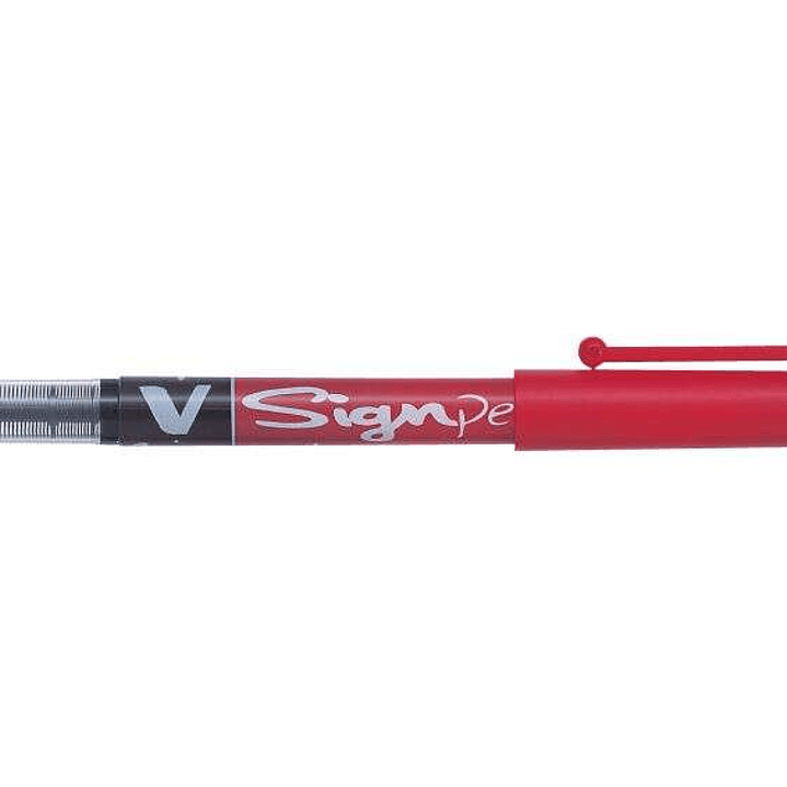 Pilot Rotulador de Punta Fina V-Sign Pen - Punta Fina de 2mm - Trazo de 0.6mm - Color Rojo 1