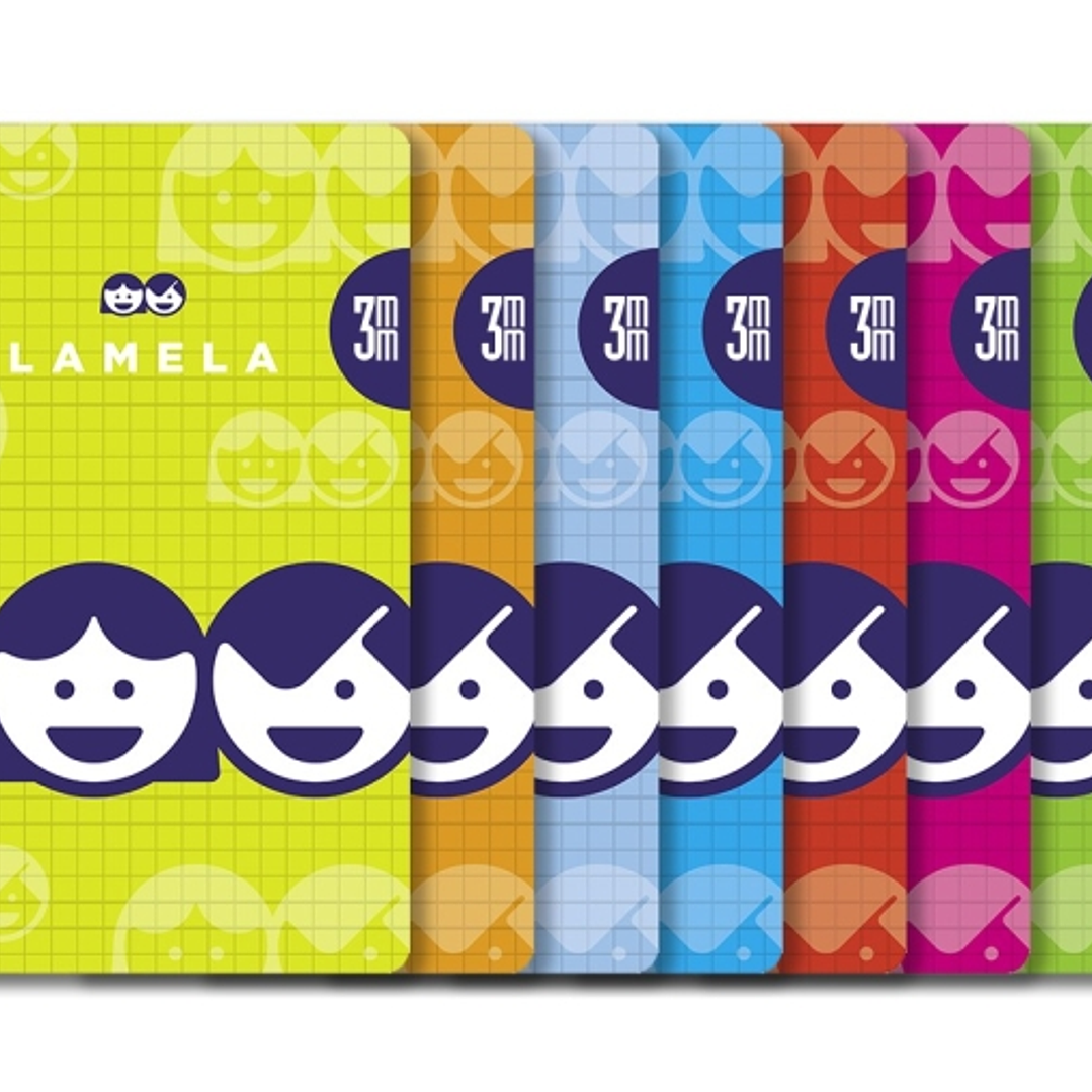 Lamela Pack de 10 Cuadernos de Espiral con 40 Hojas de 70g/m2 con Margen - Formato Cuarto - Pauta Cuadrovia de 3mm - Cubierta de Cartoncillo Plastific 1