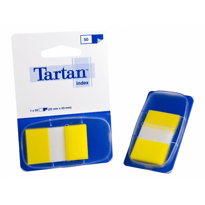 Tartan Pack de 12 Dispensadores de 50 Marcadores Reposicionables - 25x43mm - Color Amarillo 1