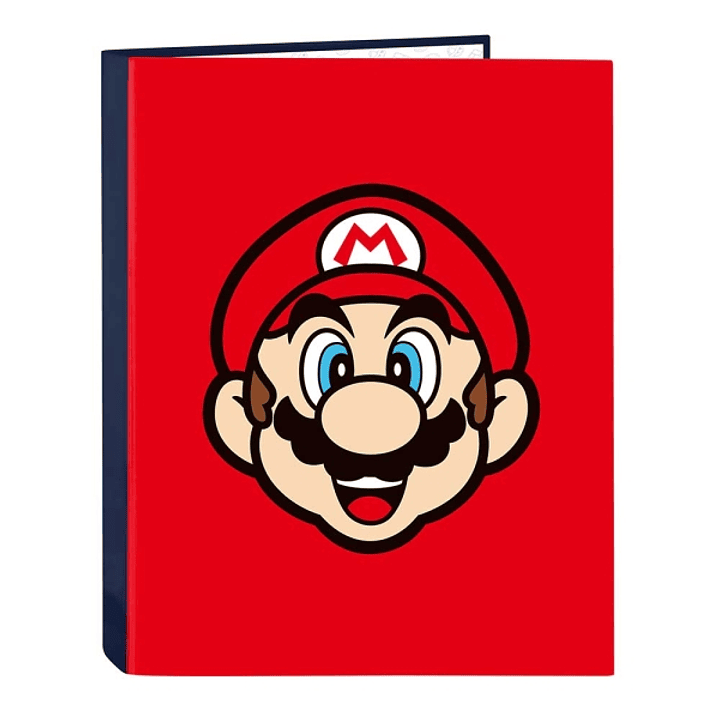Safta Super Mario Mamma Mia Carpeta con 4 Anillas 25mm - Tapas Duras Forradas - Formato Folio - 265x40x330mm - Color Rojo 1