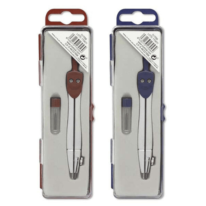 Bismark Basic Compas Escolar Metalico - Incluye Tubo de Minas - Presentado en Estuche de Plastico - Colores Surtidos Aleatorios 1