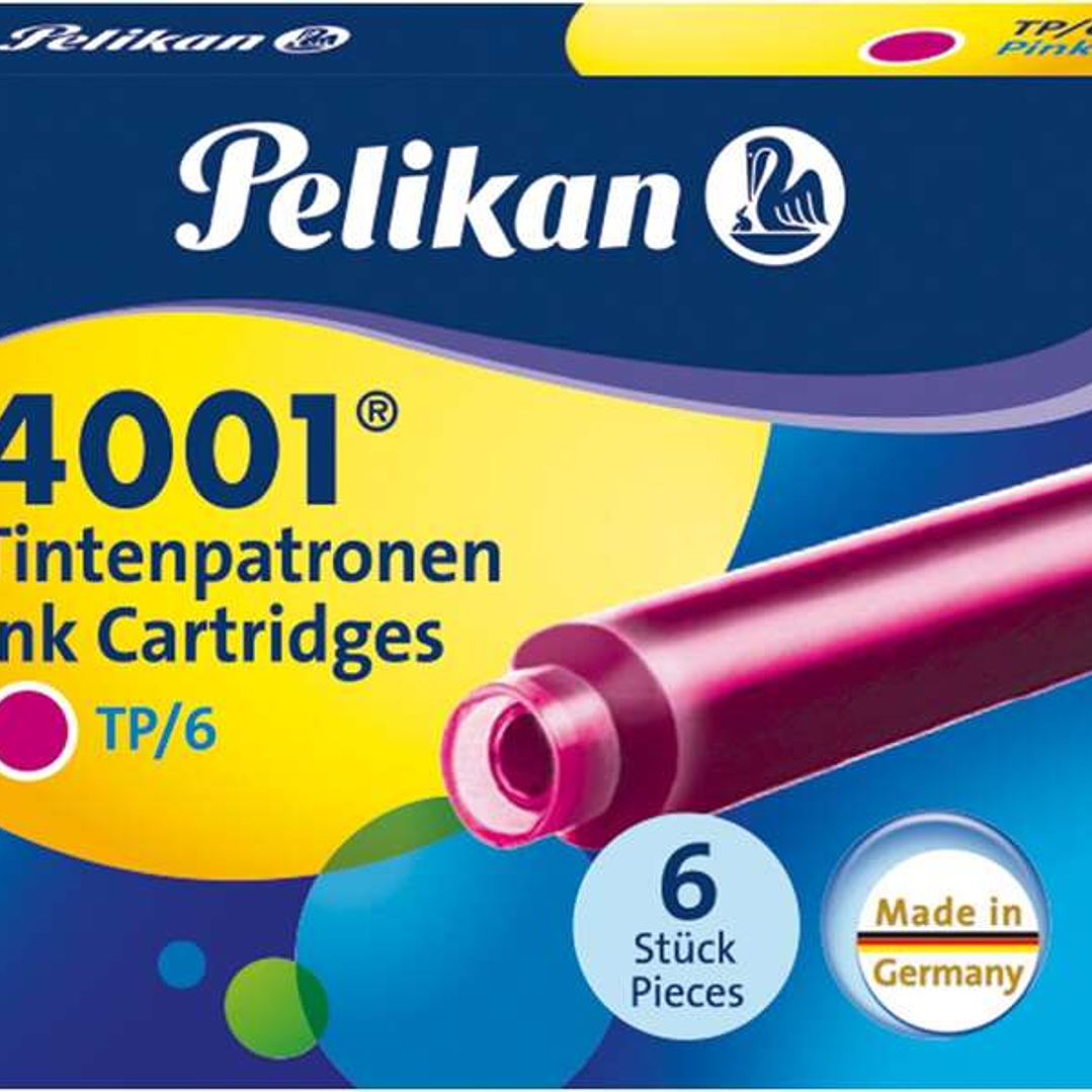 Pelikan Caja de 6 Cartuchos 4001 TP/6 - Tamaño Estandar - Color Rosa 1