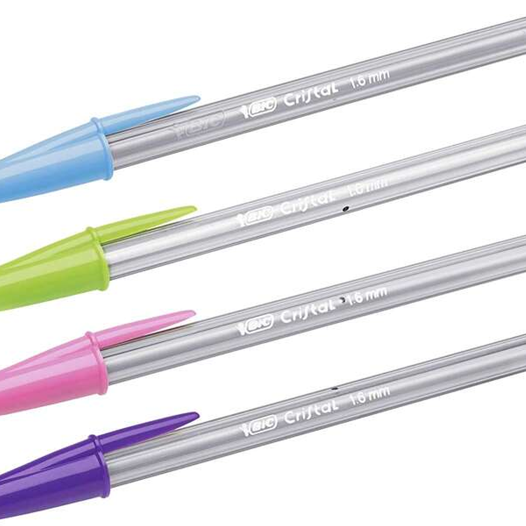 Bic Cristal Fun Boligrafo de Bola - Punta Redonda de 1.6mm - Trazo 0.42mm - Tinta con Base de Aceite - Colores Surtidos 1