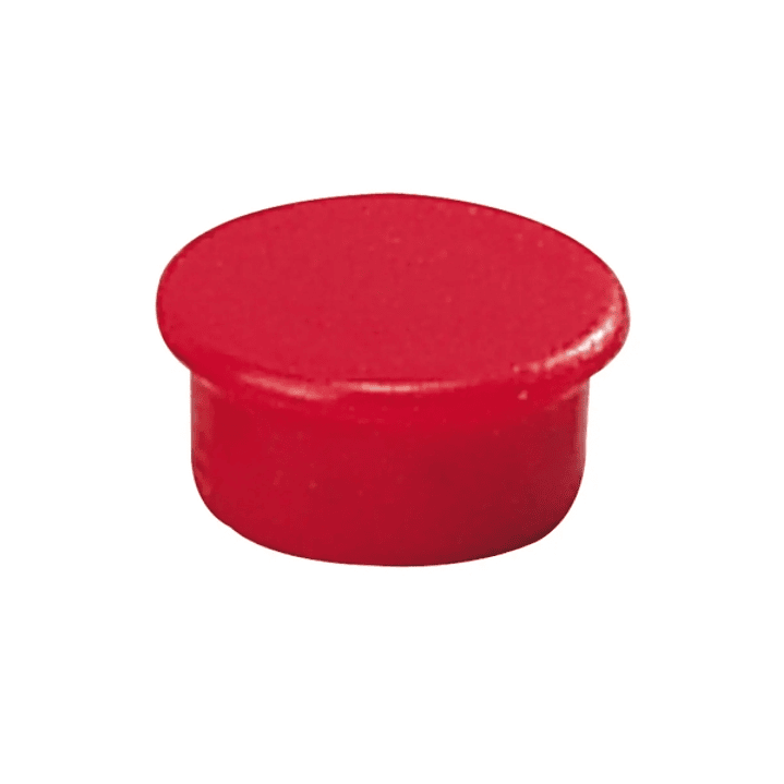 Dahle 95513 Pack de 10 Imanes para Pizarra Blanca - Diametro de 13mm - Color Rojo 1