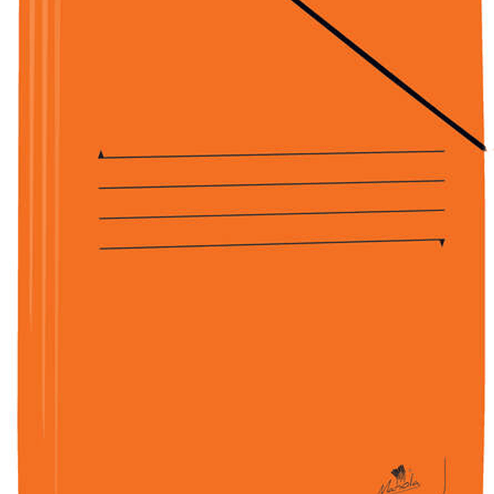 Mariola Carpeta de Carton Plastificado Folio 500gr/m2 - Medidas 34x25cm - Cierre con Goma Elastica - Color Naranja 1