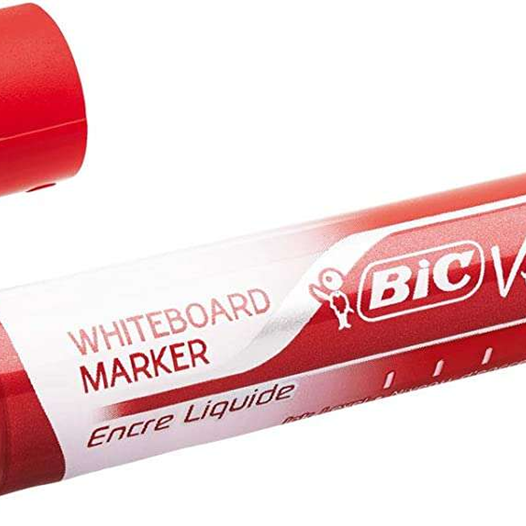 Bic Velleda Liquid Ink Marcador para Pizarra - Punta Media - Trazo 2.3mm - Tinta Liquida con Base de Alcohol - Color Rojo 1
