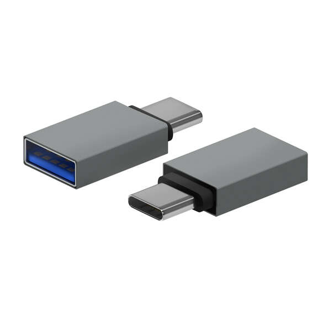 Aisens Mini Adaptador Aluminio USB 3.2 GEN1 3A - Tipo USB-C/M-A/H - Color Gris 1