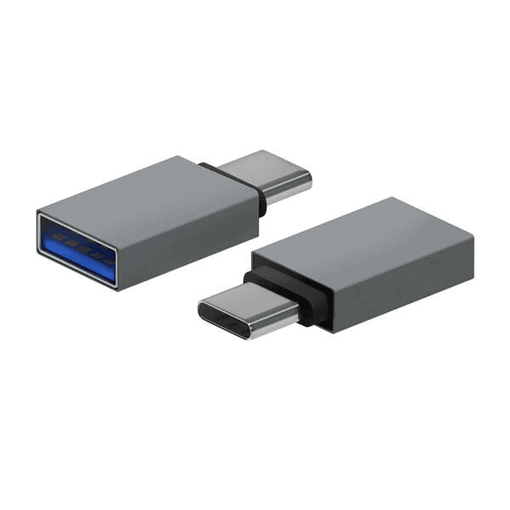 Aisens Mini Adaptador Aluminio USB 3.2 GEN1 3A - Tipo USB-C/M-A/H - Color Gris 1