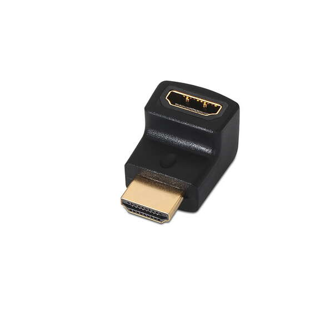 Aisens Adaptador HDMI Acodado - A Hembra-A Macho Conectar HDMI en Espacio Reducio - Color Negro 1