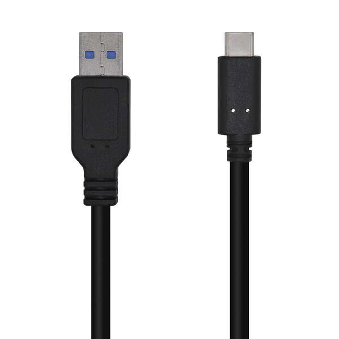 Aisens Cable USB 3.1 Gen2 10Gbps 3A - Tipo USB-C/M-A Macho - 1.5m - Color Negro 1