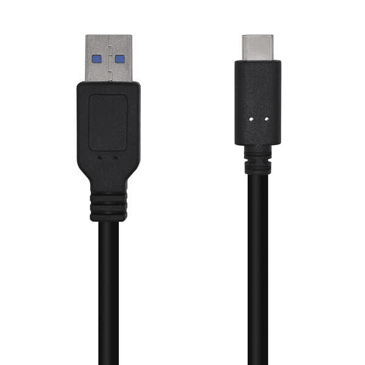 Aisens Cable USB 3.1 Gen2 10Gbps 3A - Tipo USB-C/M-A Macho - 1.5m - Color Negro 1