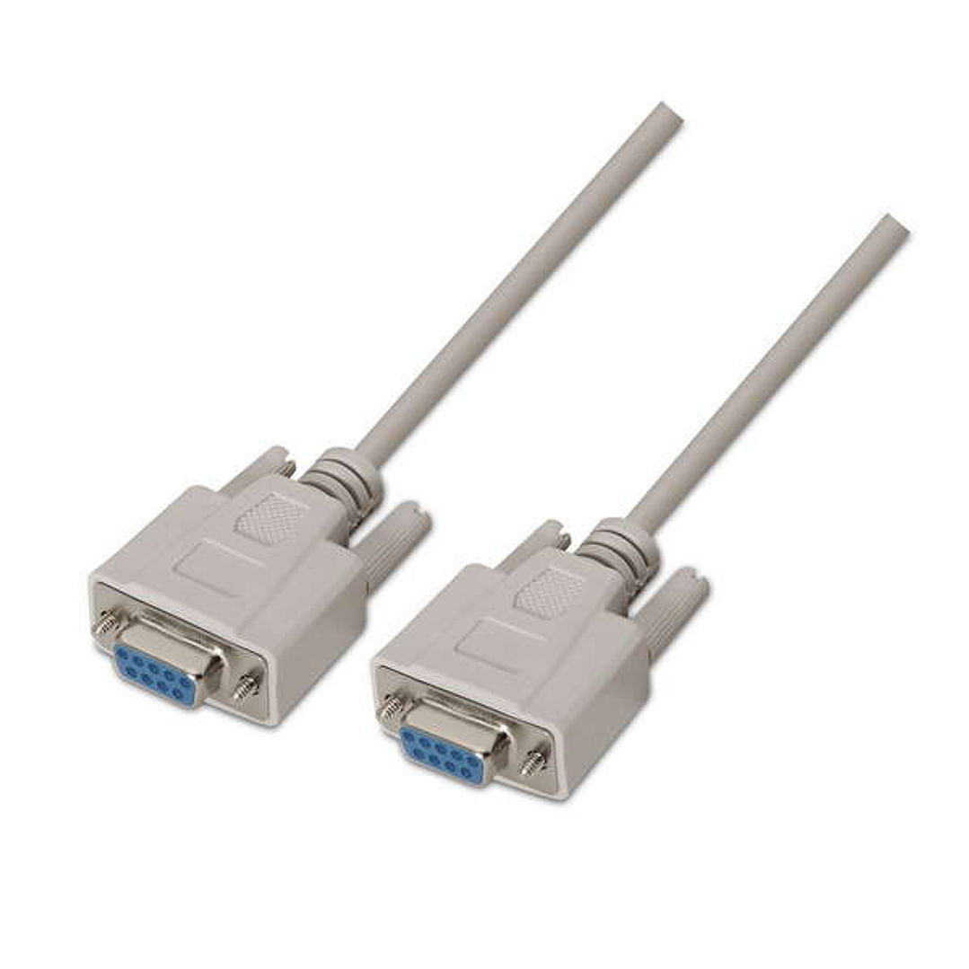 Aisens Cable Serie Null Modem - DB9/H-DB9/H - 1.8m para Dispositivos de Comunicacion Equipados con Puerto Serie - Color Beige 1