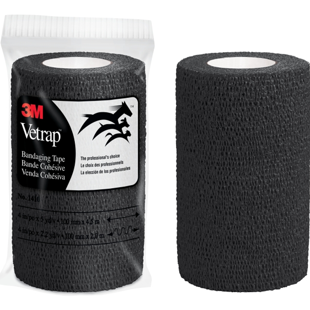 3M Vetrap Venda Cohesiva - 5cm x 4.5m - Flexible - Transpirable - Autoadhesiva - Color Negro 1