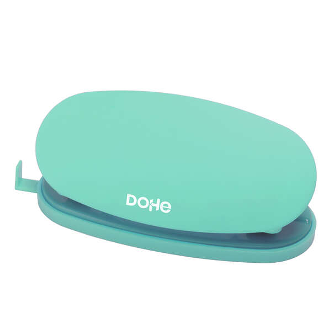 Dohe Soft Touch Taladro de Sobremesa - Taladra hasta 16 Hojas - Diseño Ergonomico - Color Verde Pastel 1