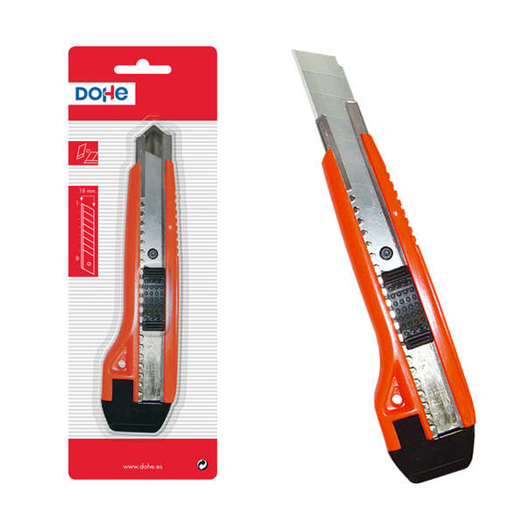 Dohe Cutter de Plastico Resistente - Cuchillas Tronzables de Acero - Sistema de Bloqueo de Cuchilla - con Guia Metalica 1