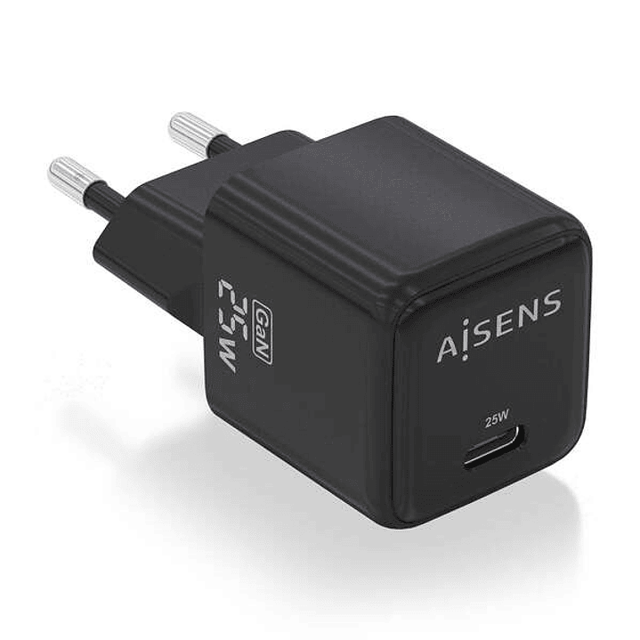 Aisens Cargador Gan 25W - 1xUSB-C PD3.0 QC4.0 - Color Negro 1