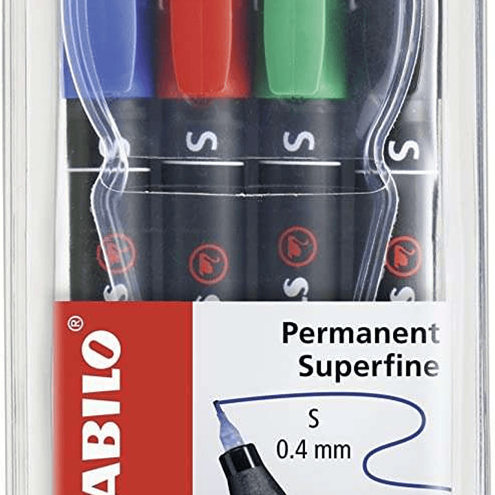 Stabilo OHPen Pack de 4 Rotuladores Permanentes - Punta Superfina - Trazo de 0.4mm - Agarre Antideslizante - Tapon Ventilado - Colores Surtidos 1